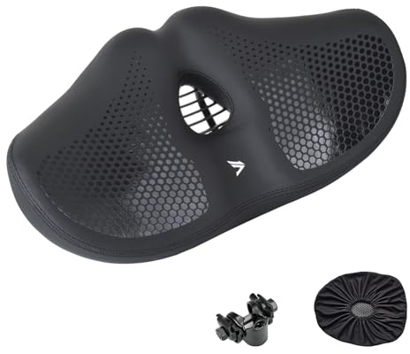 BRGD Schwarz Übergroßer Fahrradsattel, Ergonomischer Breiter Fahrradsitz mit Wasserdicht Fahrradsattel Überzug für Mountainbike, Cityrad, Ebike, Heimtrainer