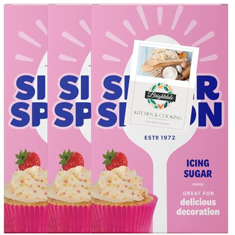 Icing Sugar Bundle for Silver Spoon Icing Sugar 500g 3 Pack + Brightdale Kitchen Booklet