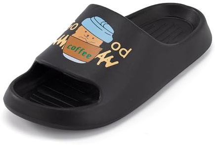 CLEIKS Ciabatte Doccia Donna Pantofole Antiscivolo Suola Spessa 3.5cm Sandali Morbidi per Casa Vacanze Asciugatura Veloce (Nero, 40/41 EU, WES250389-0)