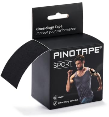 PINOTAPE Sport Tape Kinesiologie Schwarz 5 m x 5 cm