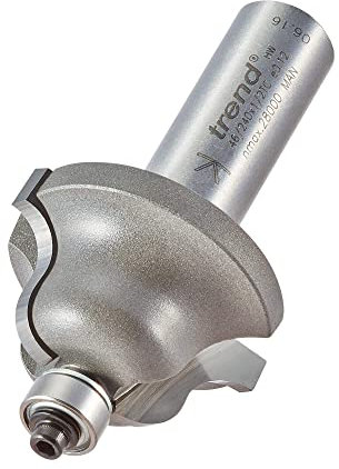Trend Professional Bearing Guided Ogee Router Cutter Bit, 1/2 Inch Shank, 34.9mm Cut Diameter, 20mm Cut Length, 6.3mm Radius, 46/240X1/2TC