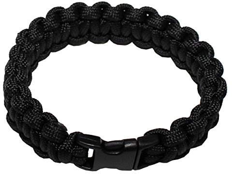 Armband, Paracord schwarz, Clipverschluss, Breite 1,9 cm, Größe M