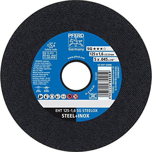 PFERD 581179 Trennscheiben, Leistungs Linie SG, Steelox, Gerade Ausführung EHT, Form 41, 150mm x 1.6mm, 25 Stück
