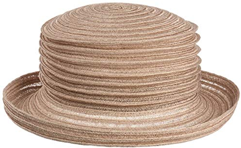 Mayser Belma Faltenhut Damenhut Strohhut Hanf Boaterhut Packable Handmade Made in EU Damen Sommer beige One Size