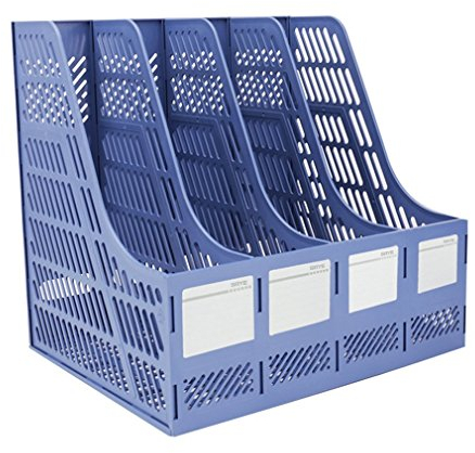 SAYEEC Stehsammler A4 Kunststoff, Aktenhalter Vertikale Büro Ordner Zeitschriftensammler Schreibtisch-Organizer für Schule, Büro, Papier Aufbewahrung Blau