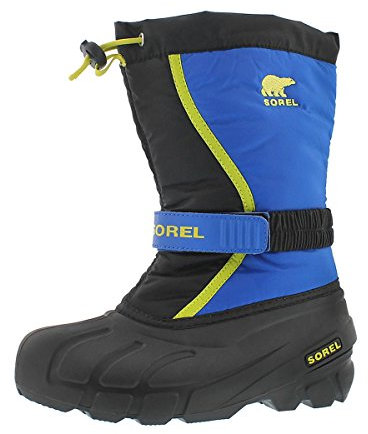 Sorel Flurry Winterstiefel für Kinder, Schwarz (Black x Super Blue F18), 28 EU