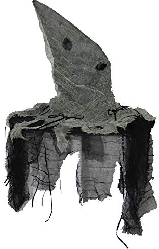 lodderiger Hexenhut schwarz grau Stofffetzen Hut Zombie Hexe Fetzen Halloween