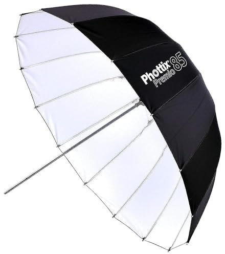 Phottix Premio PH85377 Reflexschirm, 84 cm, innen Weiß/außen Schwarz