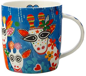 Maxwell & Williams Love Hearts Tazza in Porcellana Dipinta con Animali, Motivo “La Famiglia G”, Confezione Regalo, Colore Blu, 370 ml