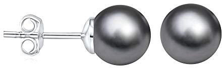 SILVEGO – LPS1298B - Boucles d'Oreilles Perle Noire Swarovski Crystals Argent 925/1000