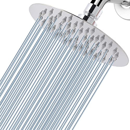 Voolan High Pressure Rain Shower Head - Rainfall Shower head Made of 304 Stainless Steel - Comfortable Shower Experience Even at Low Water Flow (6 Inch, Chrome)