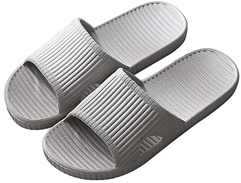JIJIe Shower slipper, Slippers for Women bathroom or indoor use, anti-slip (Grey UK6/7, EU40/41)