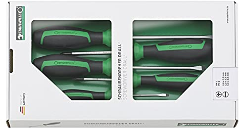 STAHLWILLE 4687 DRALL+ Schraubendreher Set 5-teilig l für Schlitz-/ Kreuzschlitzschrauben (PH) l 2-Komponentengriff l Made in Germany