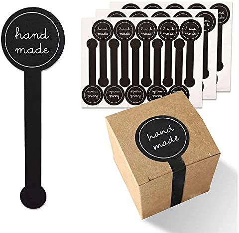 200 Stücke Geschenkaufkleber Handmade, Lange Versiegelungsaufkleber, Aufkleber Geschenktüten Sticker, für Süßigkeiten Keks Backkuchen Kuchen Süße Leckerei Keks Schokolade Geschenk