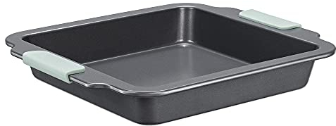 Navaris Molde cuadrado para hornear - Bandeja antiadherente de acero con mangos de silicona para horno repostería brownies tartas pan lasaña patatas