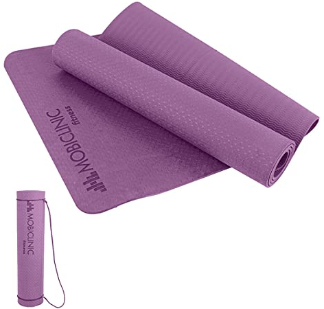Mobiclinic®, Yogamatte, Europäische marke, Inklusive trageriemen, 6mm dick, Rutschfest, Abwaschbar, Wasserfest, Fitness, 181x61x0, 6 cm, Flexibel, Tpe, Farbe lila