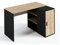 Amazon-Marke Movian Lodi Eckschreibtisch mit Ablage, 120 x 90 x 77 cm, Eiche, Schwarz