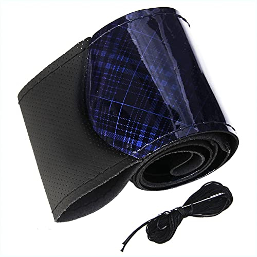 Universal Auto Lenkradhülle, MoreChioce 15 Zoll/38cm Mikrofaserleder Auto Lenkradbezug DIY Nähen Lenkradschutzabdeckung Anti-Rutsch Lenkradabdeckung Lenkradschutz Lenkradschoner,Blau