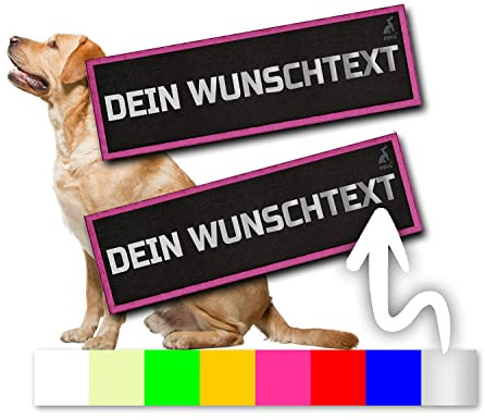 2 stück P24S taktisches Hundegeschirr Klettsticker selbst gestalten für mittlere und grosse Hunde mit Namen [Groß, Pink]