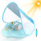 WYRIAZA Bouée Bébé Bouee Bebe avec Pare Soleil SPF 50+ | Améliorez Bouée Bébé 8-16Kgs avec Une Balle d'Équilibre pour Éviter Le Renversement | Bouee Bebe Piscine Gonflable (L 6-36 Mois, Bleu)