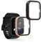 kwmobile 2x Custodia Rigida Smartwatch Compatibile con Huami Amazfit Bip 3 / Bip 3 Pro Cover - Case Vetro Temperato Orologio Fitness - nero/rosa antico