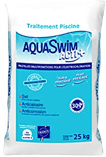 Sel Piscine pour électrolyse Aquaswim Acti + 3 en 1 Sac 25 kg