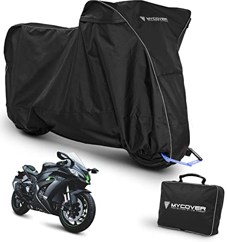 MYCOVER handgefertigte Premium Motorrad Abdeckplane – 30 Größen für über 2500 Modelle – 100% passgenau, wasserdicht, Winterfest & extrem reißfest – Indoor & Outdoor - Größe L++ (L235xB100xH145)