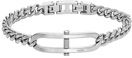 Fossil Armband für Männer Heritage, D-Link Edelstahlkettenarmband, Länge: 185mm +15mm, Breite: 44.4mm, Höhe: 16.8mm, JF04468040