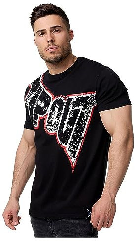 Tapout Herren T-Shirt Normale Passform Bernardino Black/Ecru/Red 3XL, 940009