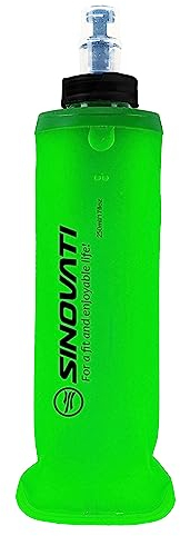 SINOVATI Botellas de agua plegables de TPU, botella de agua sin BPA, botella deportiva para mochila de hidratación, bicicleta, senderismo, correr, trekking, camping y escalada (verde, 250 ml)