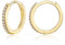 Gold Creolen für Frauen, 925 Sterling Silber Creolen mit Zirkonia, Leicht Klein Huggies Ohrringe Vergoldet Kreolen 10mm