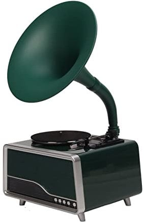 Vintage Gramophone Haut-Parleur Bluetooth USB Télécommande Tourne-Disque Vinyle pour La Maison (Prise UE)