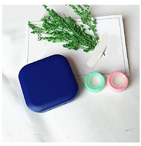 Lens Storage Cases, Contact Lens Cases,Mini Box Container, Glasses Contact Lenses Box Contact Lens Case For Eyes Travel Kit Holder Container Travel Accessaries (Color : Pink) ( Color : Dark Blue )