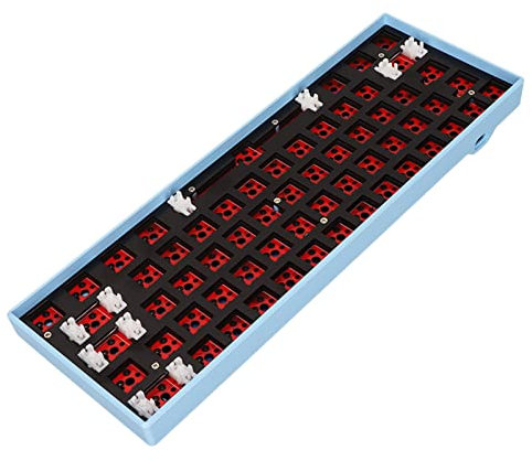 XTevu Customized Gaming Keyboard Kit, 60% RGB DIY Mechanical Keyboard, 61 Keys, Hot Swappable 3Pin 5Pin Switch, Bluetooth 5.0/USB C Wired/2.4GHz Wireless - Compatible with Win, iOS, and Android(Blue)