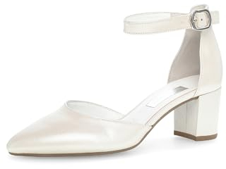 Gabor Damen Riemchen Pumps, Frauen Absatzschuhe,Heels,hochhackige Schuhe,stoeckelschuhe,Ausgehschuhe,Abendschuhe,Off-White,39 EU / 6 UK