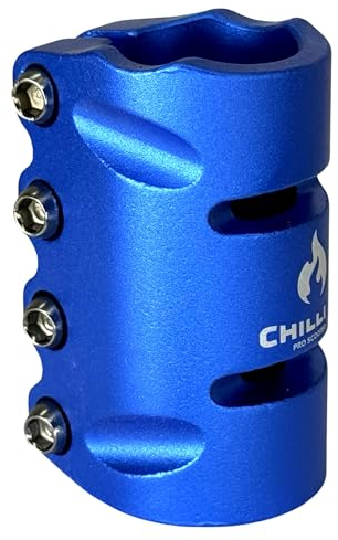 Chilli Pro Scooter Stunt-Scooter SCS 3-Bolt Compression Lenker/Gabel Klemme I Tret I Roller I für Lenker ohne Klemmschlitz I Bar Clamp (31,8 Blau)