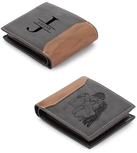 Glimmerday Geldbörse für Männer, Personalisierte Geldbörse mit Namensgravur, RFID Geldbörse für Männer, Geldbörse für Papa, Valentinstagsgeschenk für Freund, Ehemann
