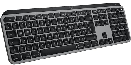Logitech MX Keys S per Mac, tastiera wireless, fluida, digitazione precisa come quella di un computer portatile, Bluetooth USB C ricaricabile per MacBook Pro, Macbook Air, iMac, iPad - QWERTZ