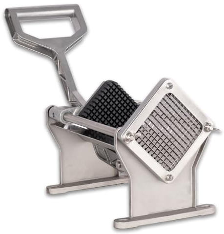 Beeketal 'BGM-2' Profi Gastro Pommesschneider aus Edelstahl/Aluminium - Gemüseschneider mit 3 verschiedenen Würfelaufsätzen (6 x 6 mm / 9 x 9 mm / 13 x 13 mm) für z.B. Pommes