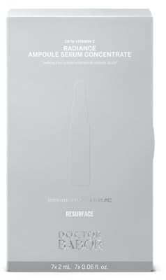 DOCTOR BABOR Radiance Ampullen Serum | 20% Vitamin C Kur, Mit Hyaluron Säure, Hochdosiert, Gesicht Pigmentflecken Minimierer, Für Glattere Haut mit Glow, Gegen Falten, 100% Vegan | 7x 2ml