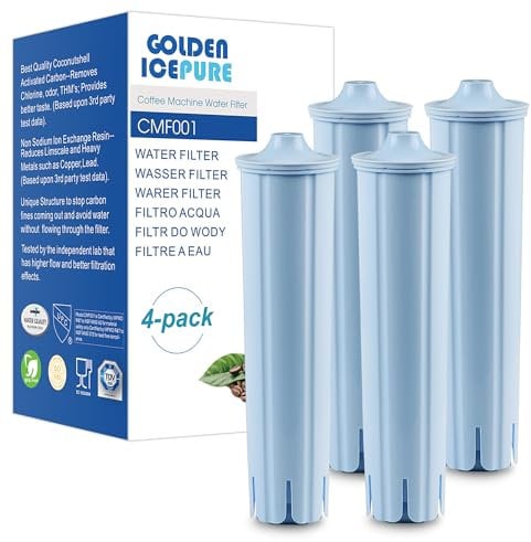 GOLDEN ICEPURE NSF-zertifizierter vollautomatischer Kaffeemaschinen-Wasserfilter-Ersatz für Jura® Blue Filterpatrone, kompatibel mit ENA®, Packung mit 4 (Nicht für E6, E8)