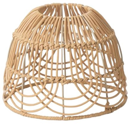 AWHAO Rattan Gewebt Lampenschirm Decke Laterne Abdeckung Anhänger Leuchte Schatten für Restaurant