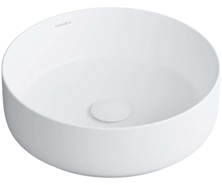 Omnires TULSA355BM TULSA Aufsatzwaschbecken, ø36 cm, Matte White