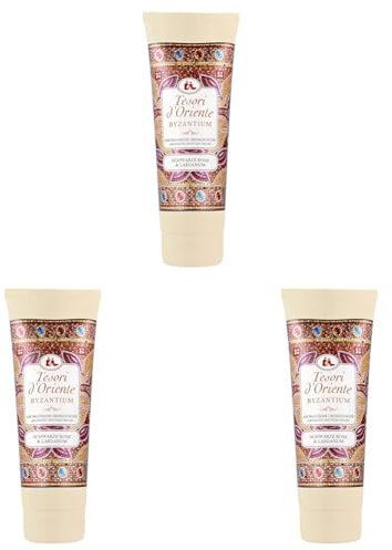 TESORI D’ORIENTE Cremedusche 'Byzantium', 250 ml, aromatisches Duschgel mit schwarzer Rose und Labdanum, Duschcreme zur Körperpflege, Ritual für Körper & Sinne (Packung mit 3)