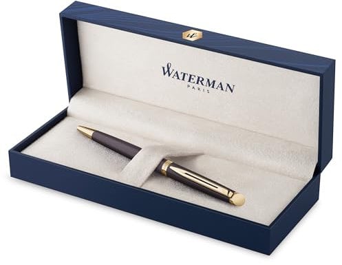 Waterman Hémisphère Kugelschreiber | The Understated Edit | Lavaschwarz | Mittlere Spitze und blaue Tinte | Geschenkbox