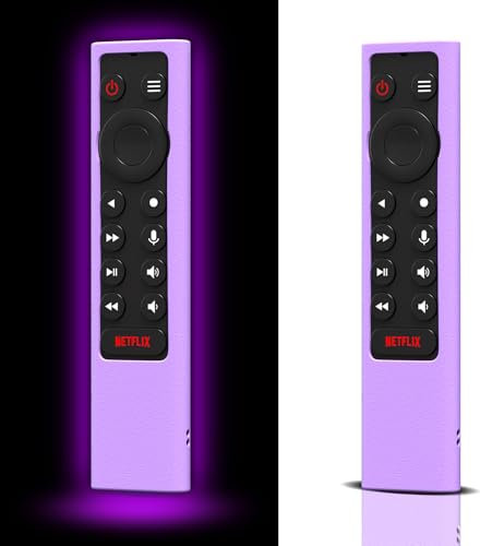 Lot de 2 coques de protection en silicone pour télécommande TV NVIDIA Glow in The Dark - Pour télécommande Smart TV NVIDIA Shield Android TV Pro/4K HDR Smart TV (violet vif)