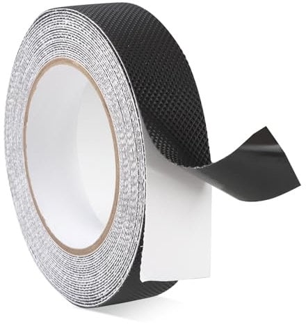 Rubber Grip Tape Strong Anti Slip Grip Tape Enhanced Textured Adhesive Hold-Friction Comfort Safety Rubber Strip for Tools handles, Golf Club, Bicycle Handrails, Cricket Bat, DIY (Black, 2.5CM x 5M)