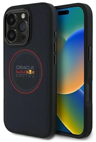 CG MOBILE Red Bull Leather Red Ring Compatible with MagSafe Case for iPhone 16 Pro Max (Navy)