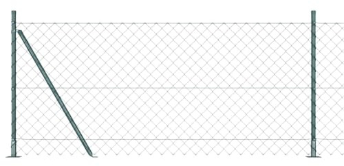 vidaXL Fence Post Green 10 x 0.8 m (60 x 60 mm mesh) Steel and PVC, Garden and Terrace, Metal Fence Post, Outdoor Barrier, Durable Landscape Support, Safety Solution, Weatherproof System