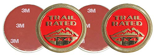 1 Paar Snow Mountain Trail bewertet 4x4 Emblem Badge – Metall Namensschild Aufkleber & Auto Aufkleber für Jee p Wrangler, Gladiator (rot)